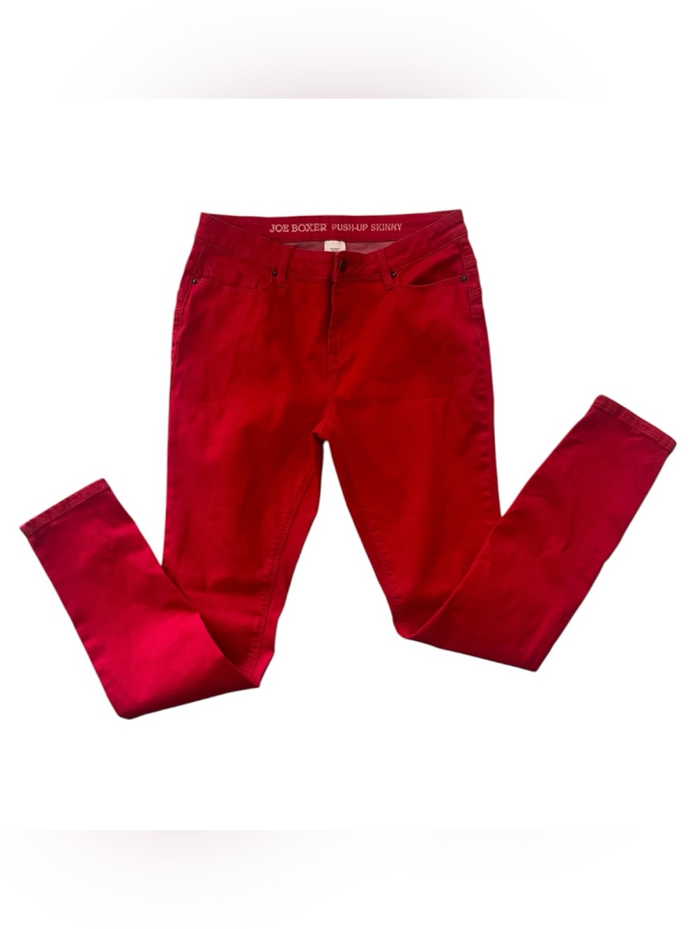 Joe Boxer Women's Bright Red Skinny Push-Up Jeans Size 7